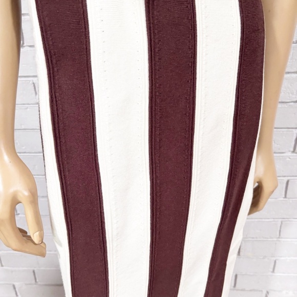 Anthropologie Striped Brown and White Women's Dress - Picture 7 of 12